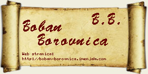 Boban Borovnica vizit kartica